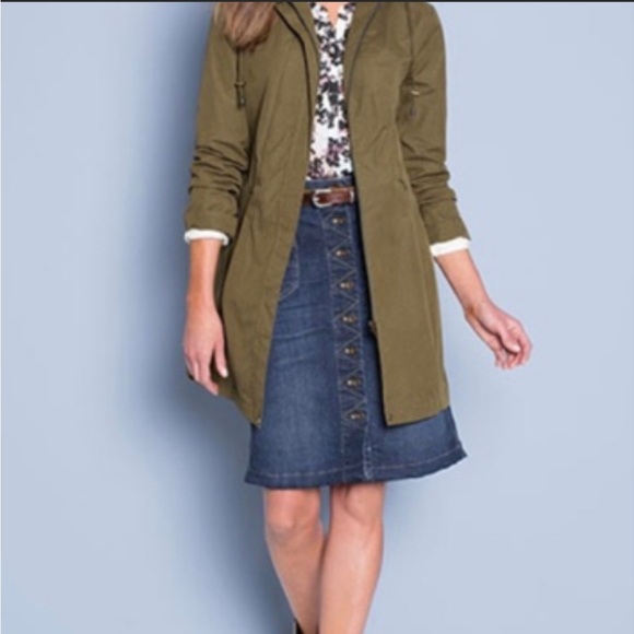 Orvis size 10 button down denim skirt blue A line - Picture 13 of 13